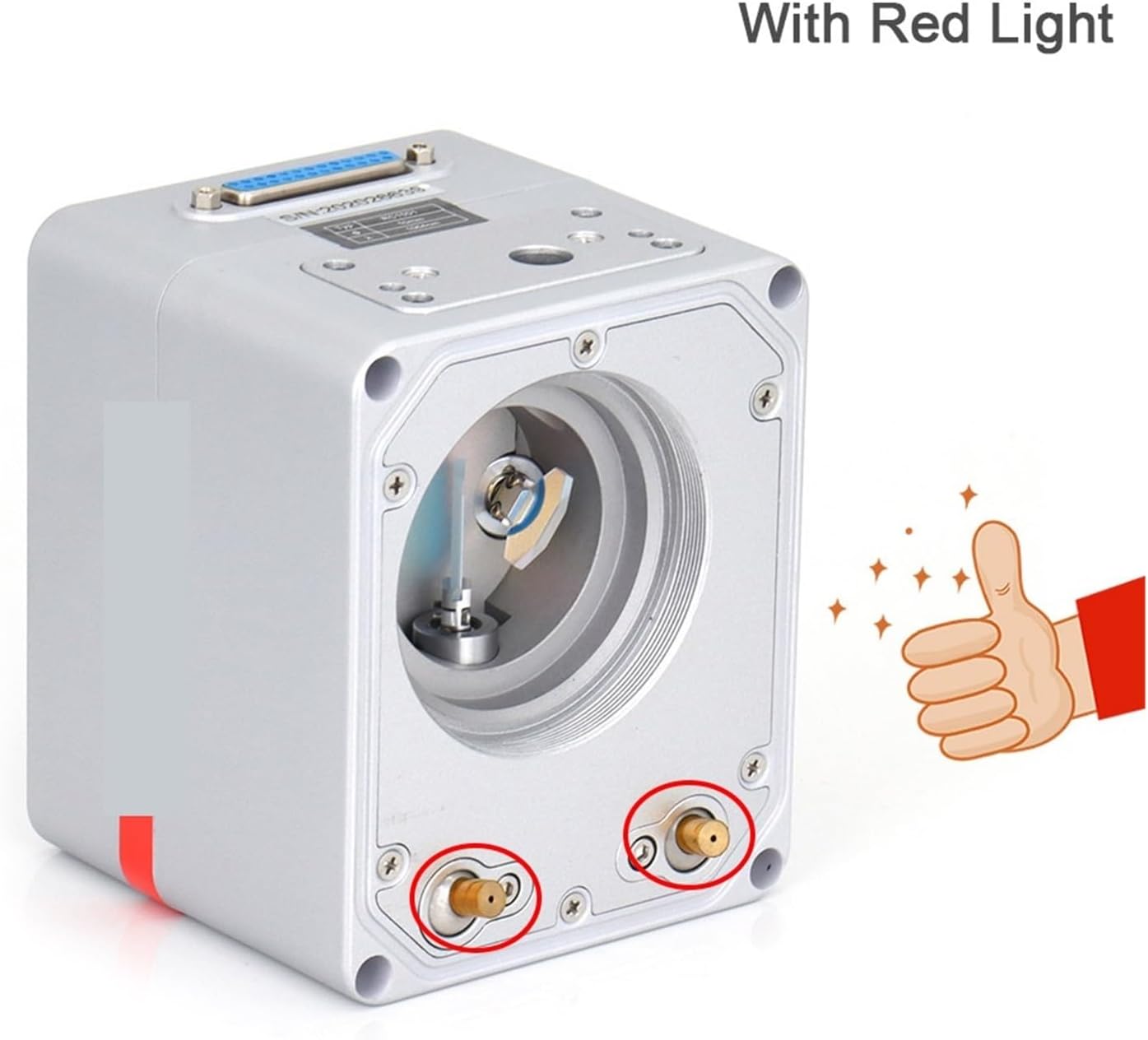 RC1001 Fiber Lasering Scanning Galvo Head Set with Red Light 10.6um &1064nm 10mm Galvanometer Scanner with Power Supply(No Red Light,355nm UV)