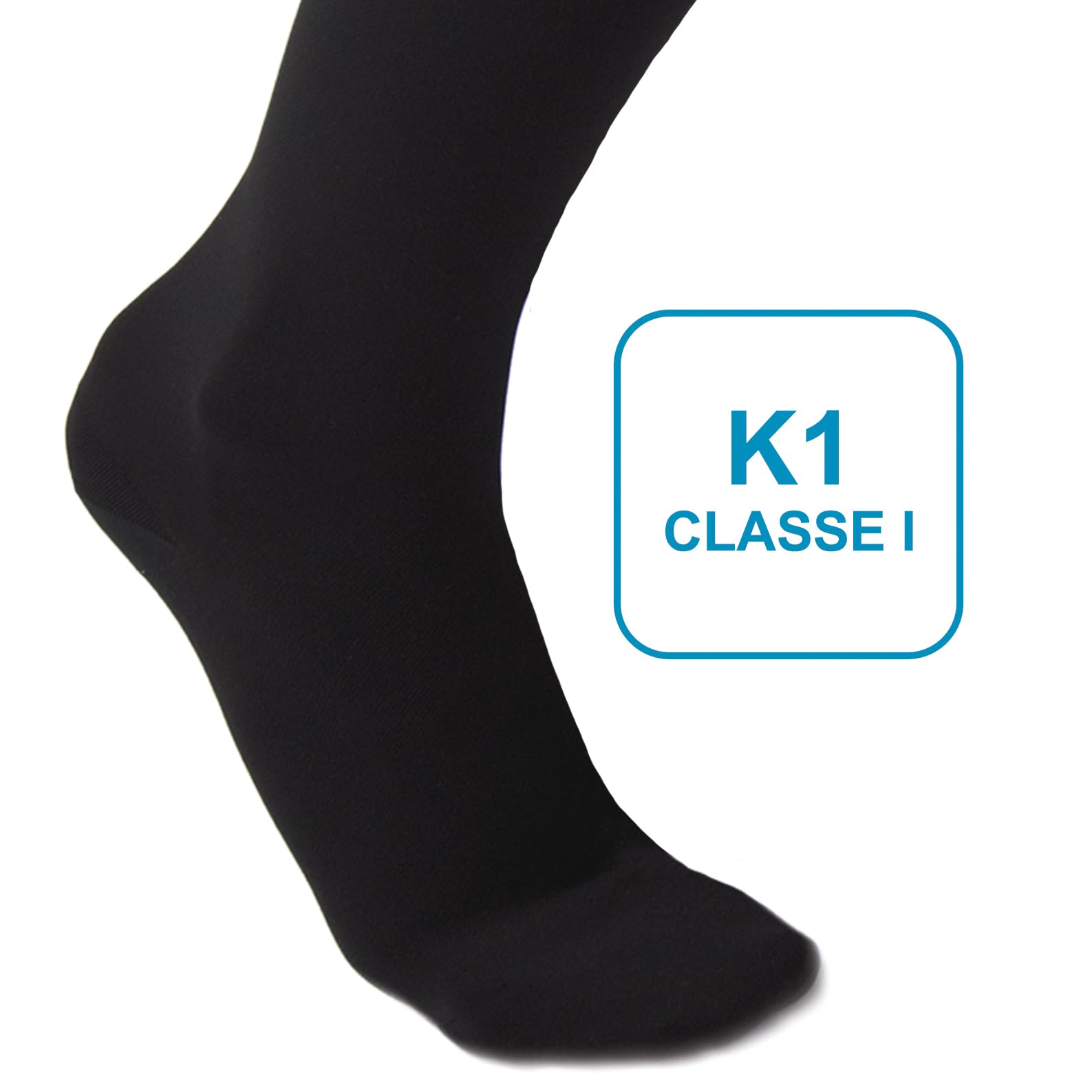 Beman 401C - Gambaletti Medicali K1 Classe 1, Compressione Graduata 15-21 mmHg, Punta Chiusa Unisex, Tallone Rinforzato e Cuciture Piatte, Elastici Resistenti