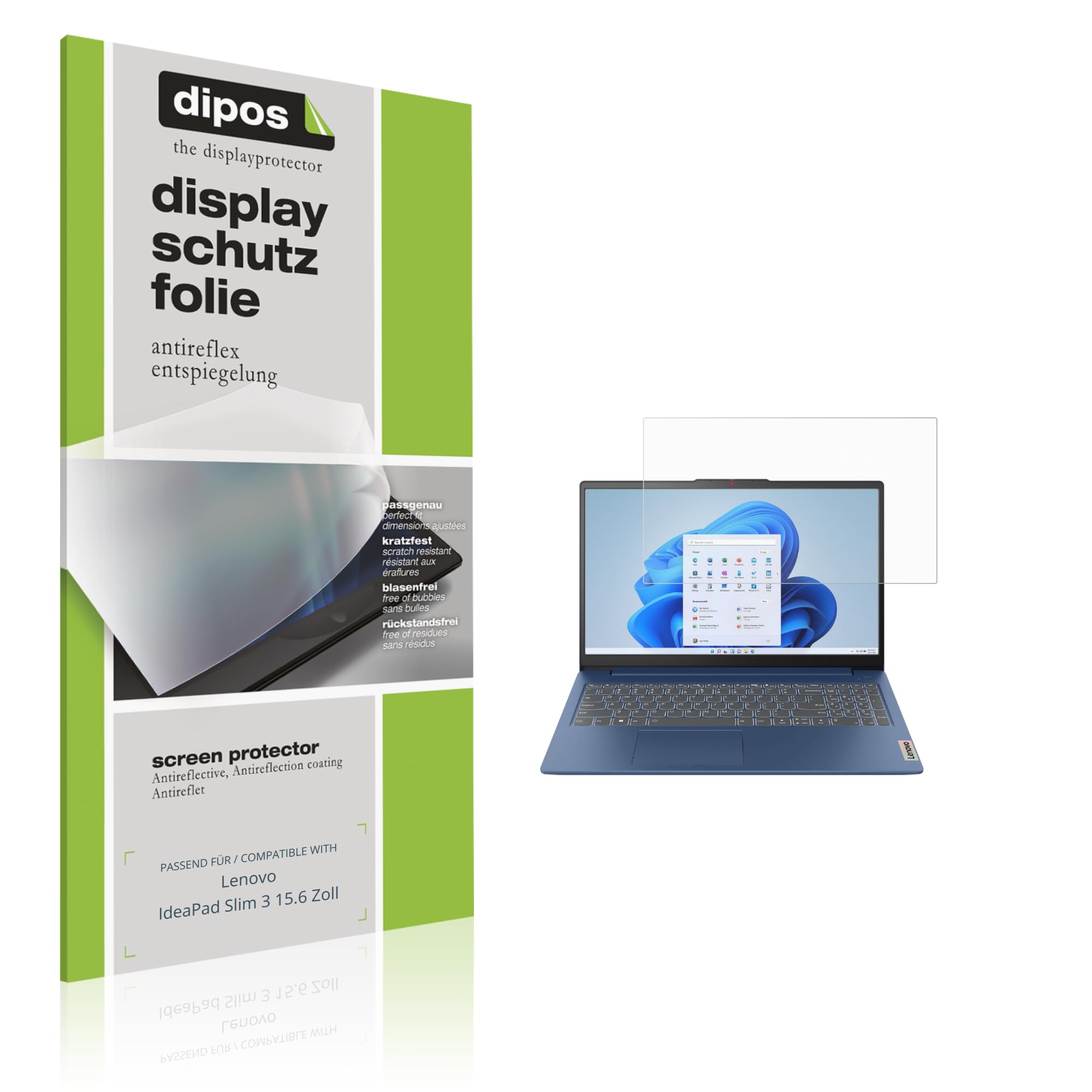 dipos 2x Film protection écran mat pour Lenovo IdeaPad Slim 3 15.6 Zoll