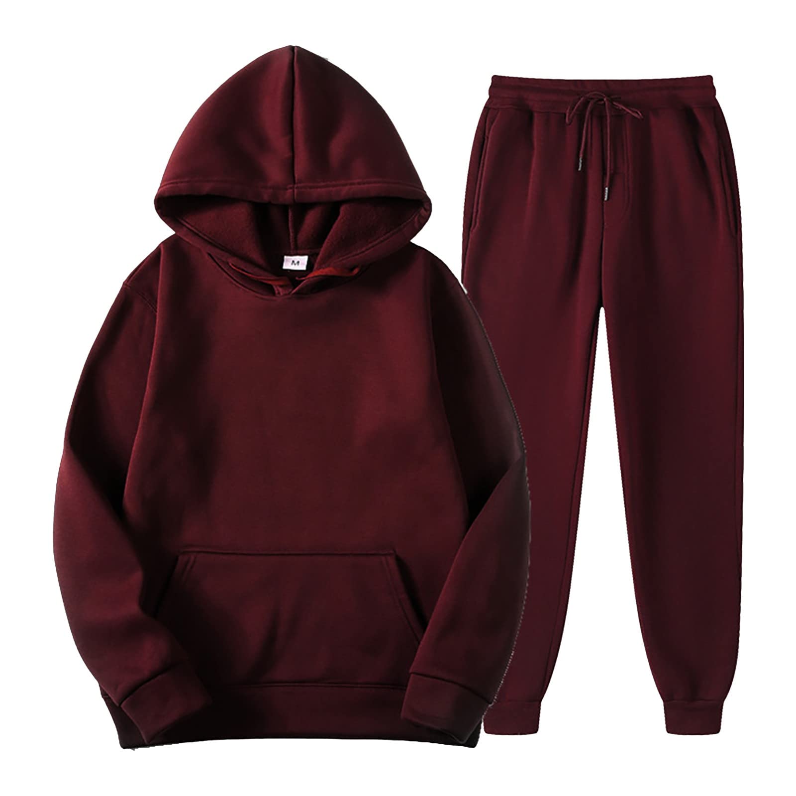 Generisch Set di tuta da donna con cappuccio, da jogging, da donna, 2 pezzi, per il tempo libero, casual, felpa con cappuccio + pantaloni con tasche, tuta morbida, tuta sportiva per autunno e inverno