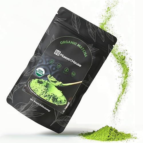 Maestri House Té Matcha en polvo, matcha de ceremonia natural, té verde de Kioto - Japón, cosechado por primera vez, sin aditivos, apto para