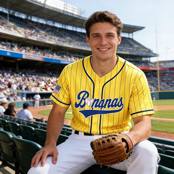Camiseta de béisbol abotonada para hombre con estampado doble cara miniatura 7