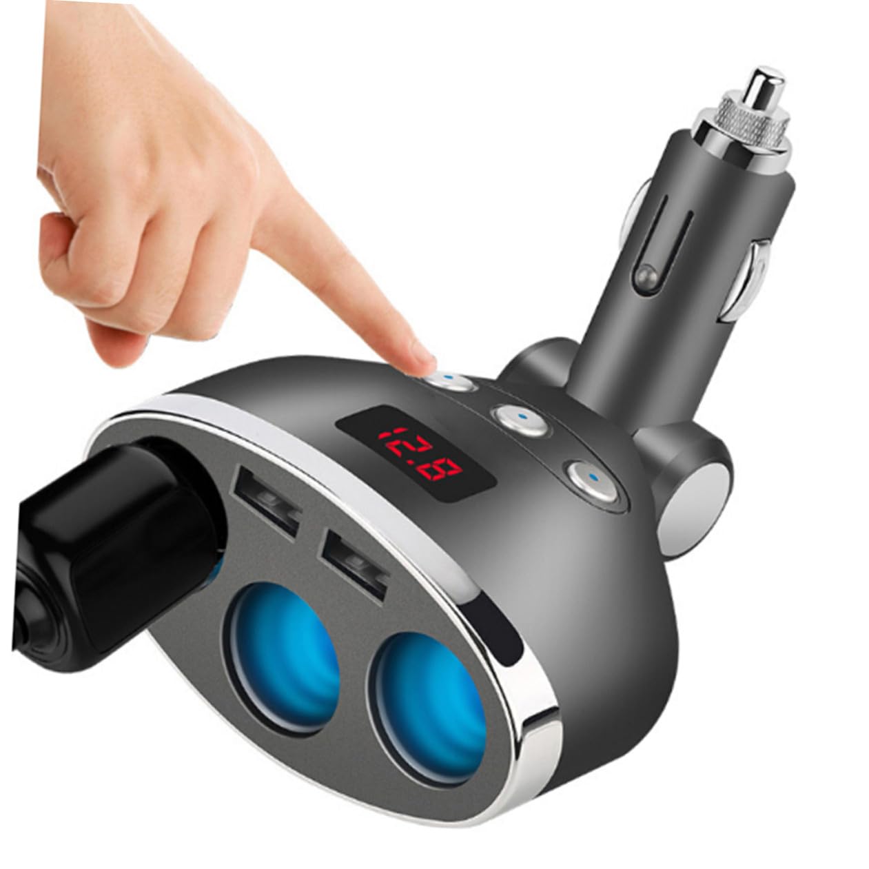 Chargeur Allume-Cigare pour Voiture 1 vers 3 Prises 12/24 V Noir