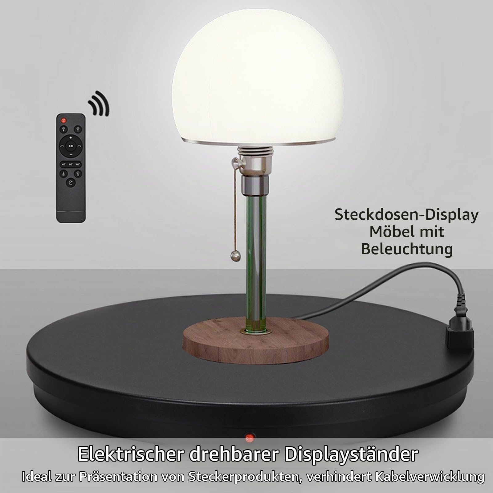 Elektrischer Drehteller 62cm 100kg Tragfähigkeit mit Fernbedienung, Displayständer Elektrischer 360-Grad-Drehteller Für Die Fotografie, Winkel Geschwindigkeitswinkel und Richtung Einstellbar (Schwarz)