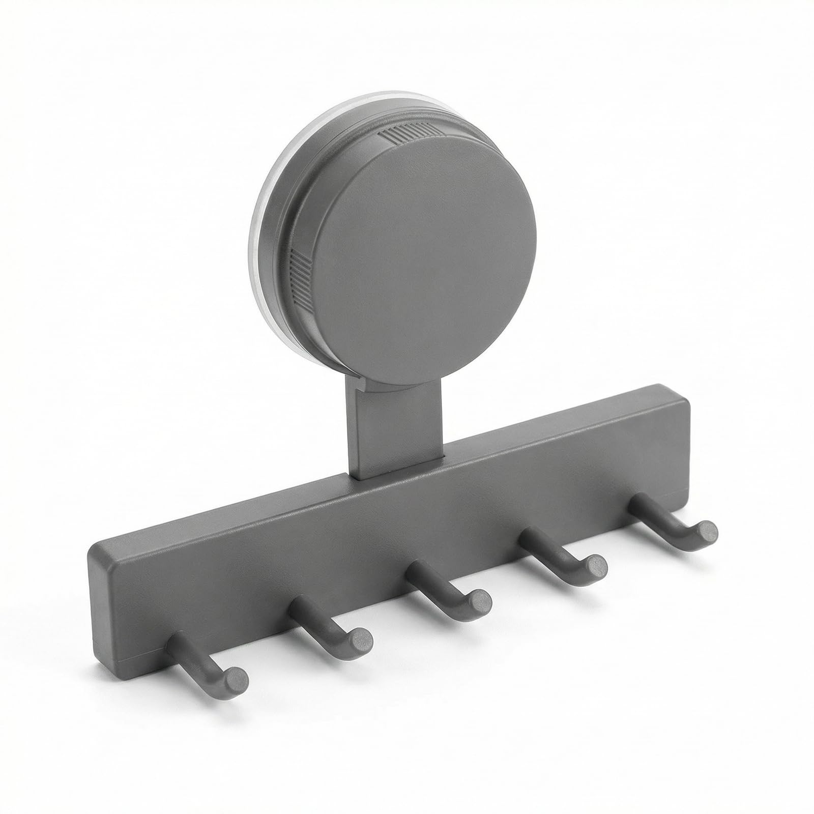Fooyee Grey Waterproof Removable Hanger, Damage-Free Suction Shower Hooks, Reusable Suction Cup Wall Mounted Razor Stand, Abs,