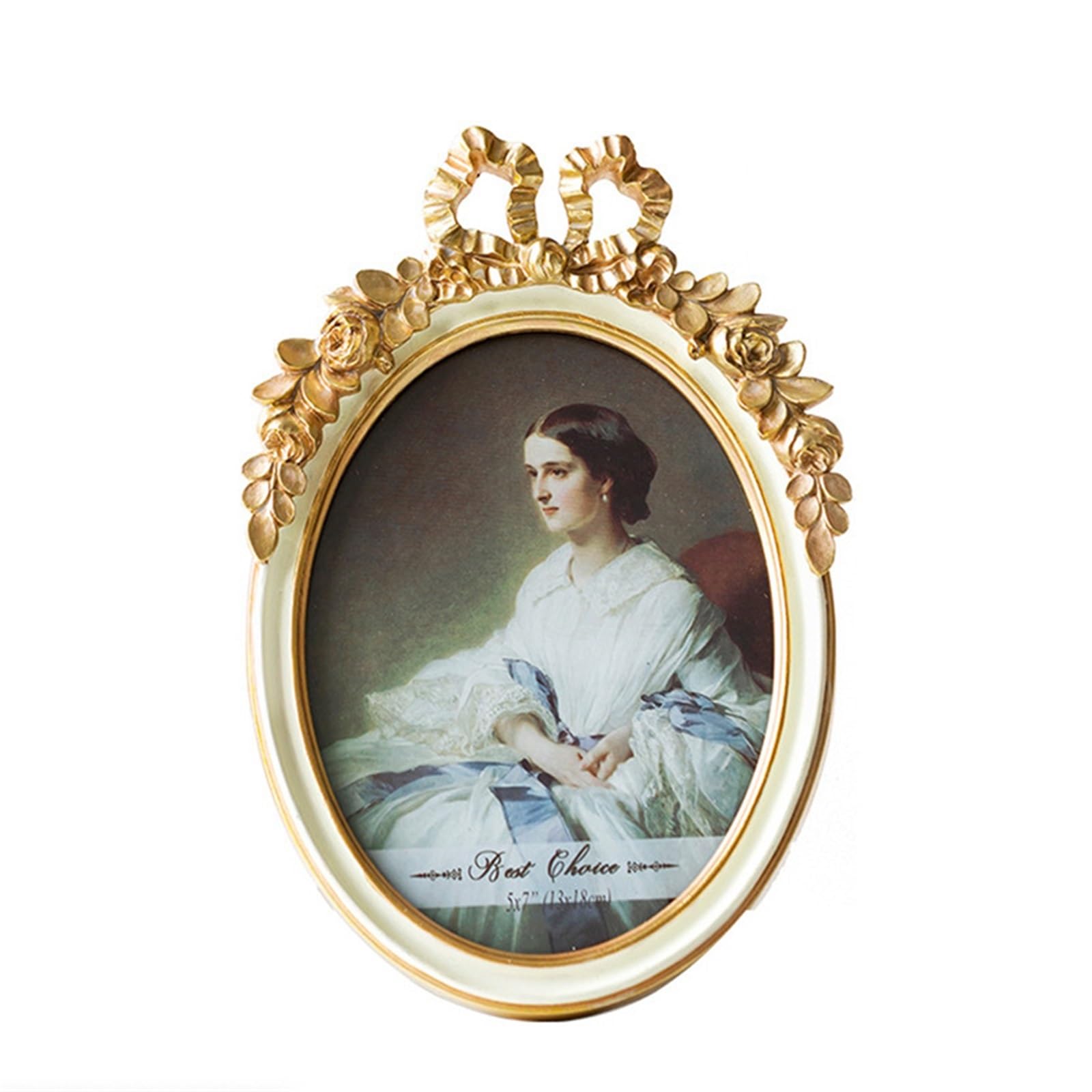 Nostalgic Vintage Photo Frame Oval Antique Desktop Wall-Mounted Home Decoration Gold for home decor(6inch)