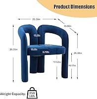 Vista 33 de Tmosi Modernas sillas de comedor de terciopelo tapizadas, con respaldo curvado, cómoda silla auxiliar para cocina, comedor, sala de estar