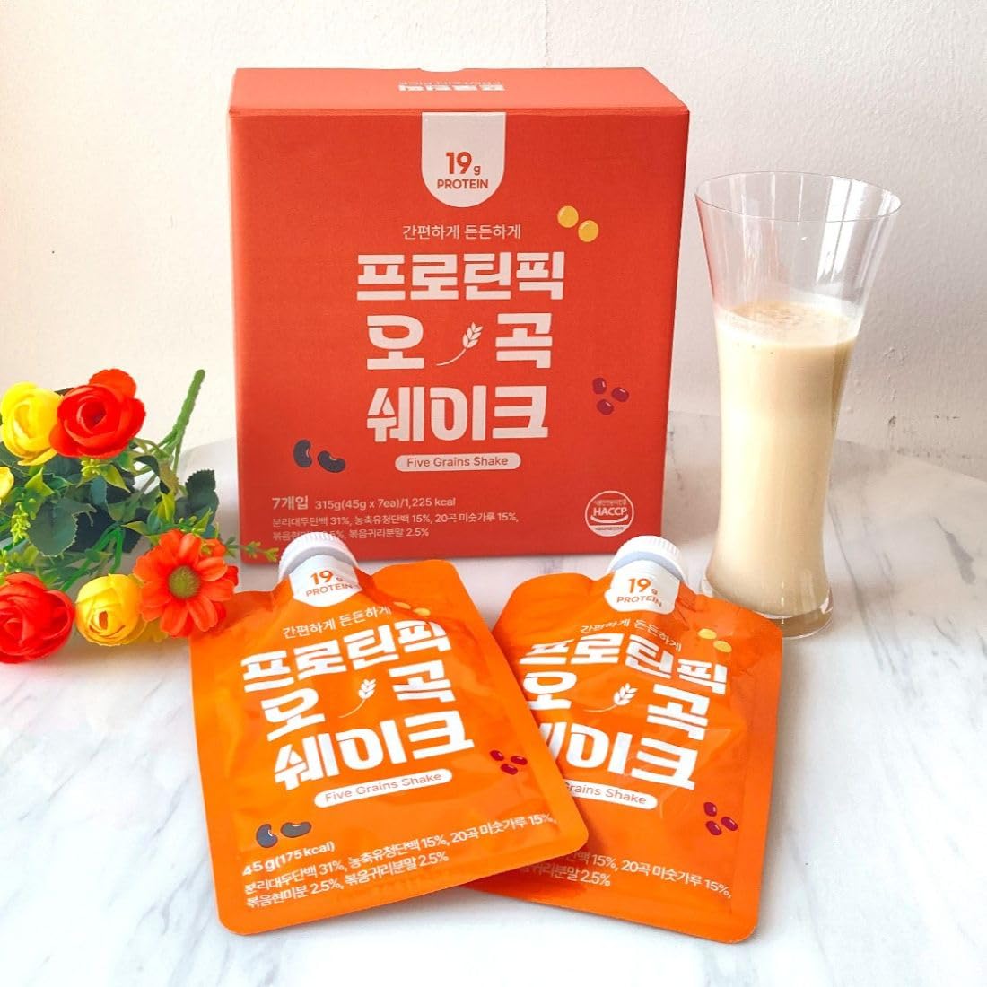 SIMBAK Proteinpick Grain & Sweet Potato Shake – [1g Sugar] High-Protein Whole Grain Meal Replacement, 7 Single-Serve Pouches Per Box (7 Pouches, Multi-Grain)