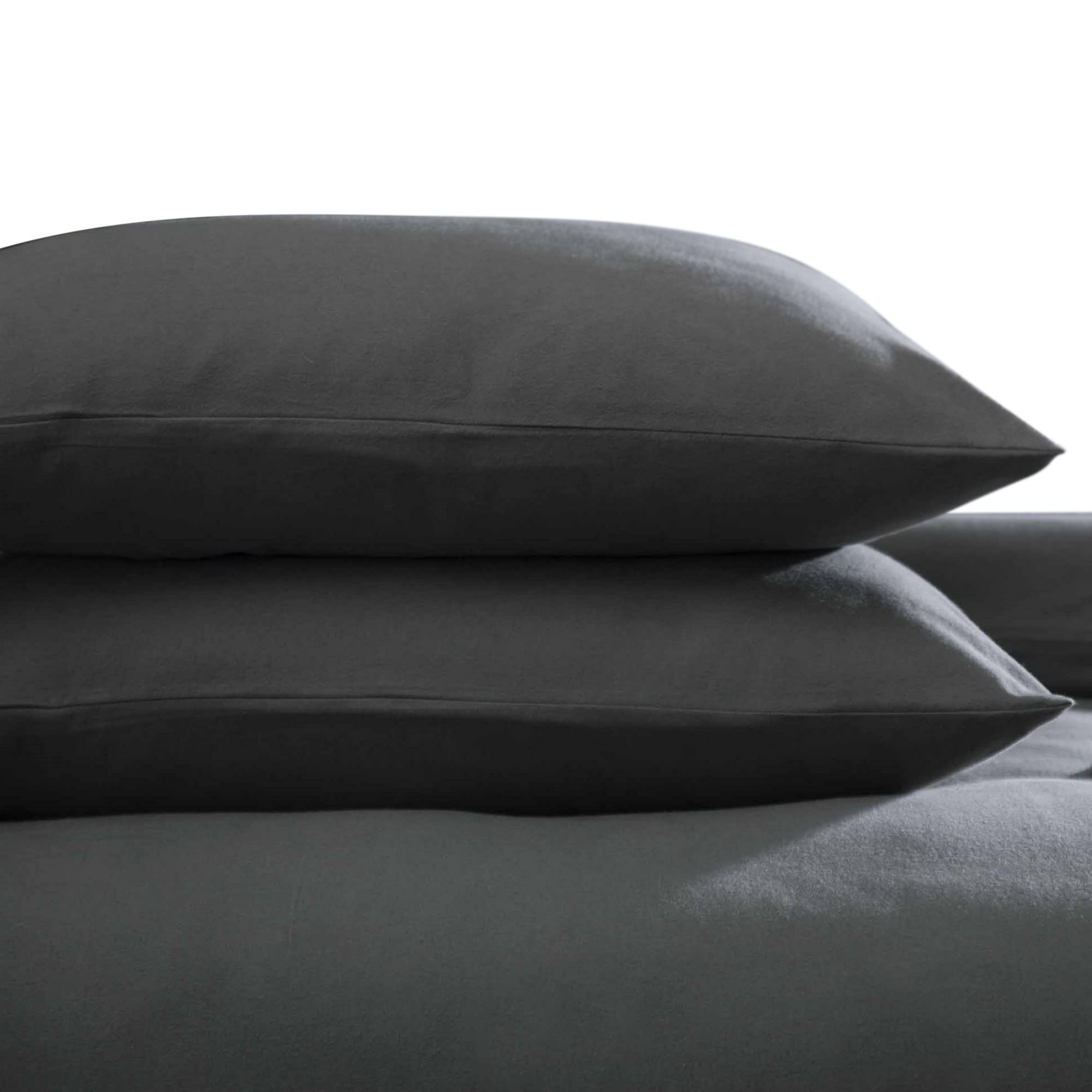 Belledorm Charcoal Brushed Cotton Housewife Pillowcase (Pair) (One Size) (Charcoal)