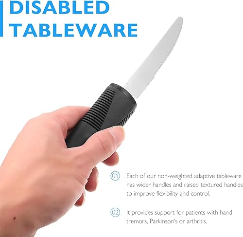 Miniatura 6 de Adaptive Utensils Set Weighted Utensils for Elderly and Disabled, Stainless Steel Fork, Knife, Spoon Silverware Set