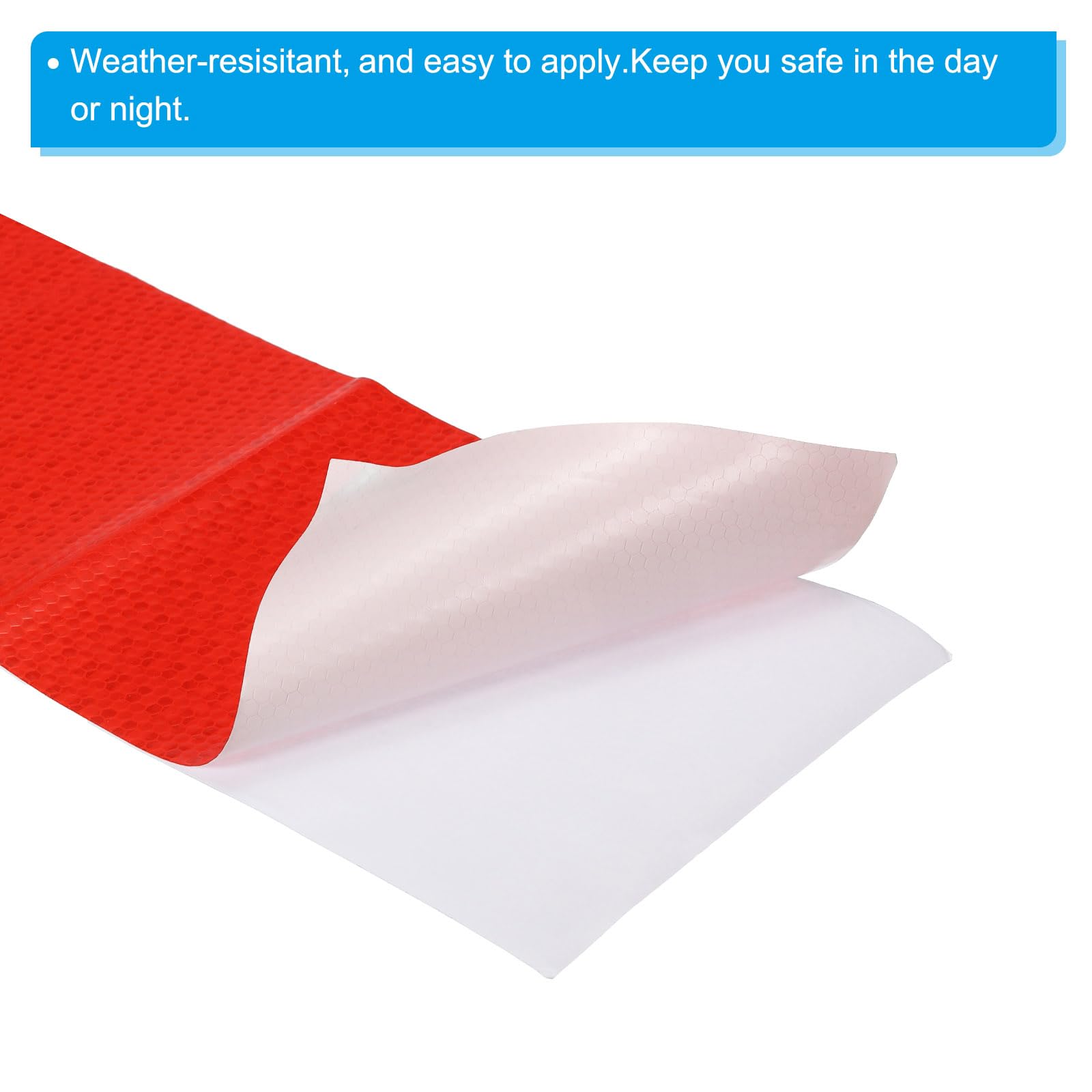 PATIKIL Reflectante Cinta, 4" x 50 Pies Impermeable Adhesivo Alta Visibilidad Advertencia Seguridad Cinta Externa Accesorios Conspicua para Coches Camiones, Roja