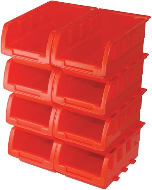 Silverline 250968 Stacking Boxes Set 8pce 165 x 105 x 75 mm