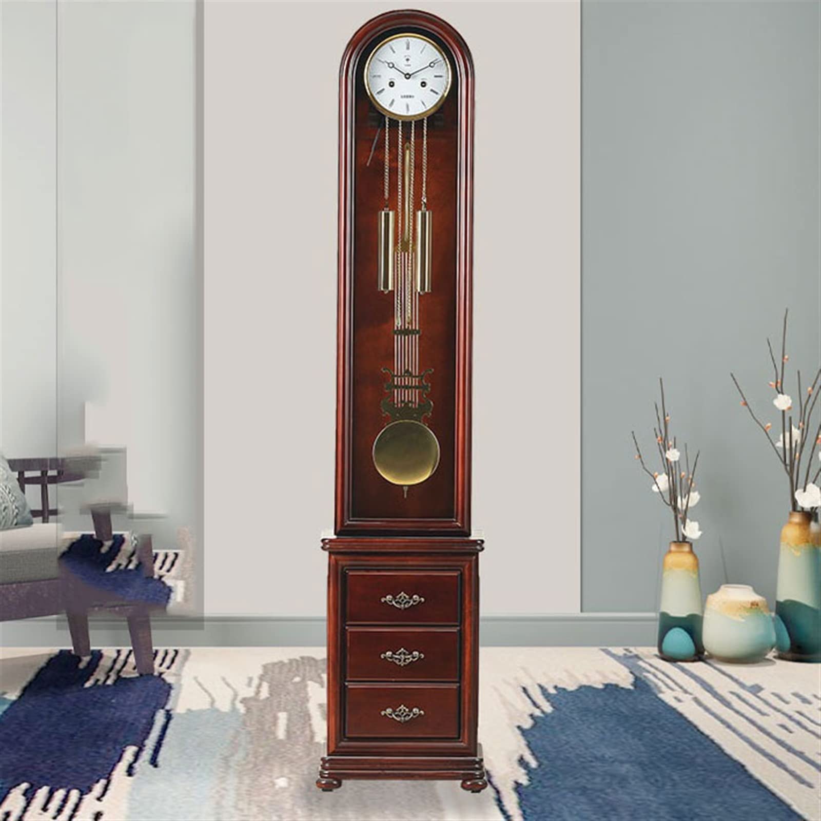 Reloj de tribuna de Suelo Relojes de pie con 2 cajones, Reloj de pie Retro, Reloj de pie pequeño for Sala de Estar, Reloj Retro Chino for el hogar Reloj de salón