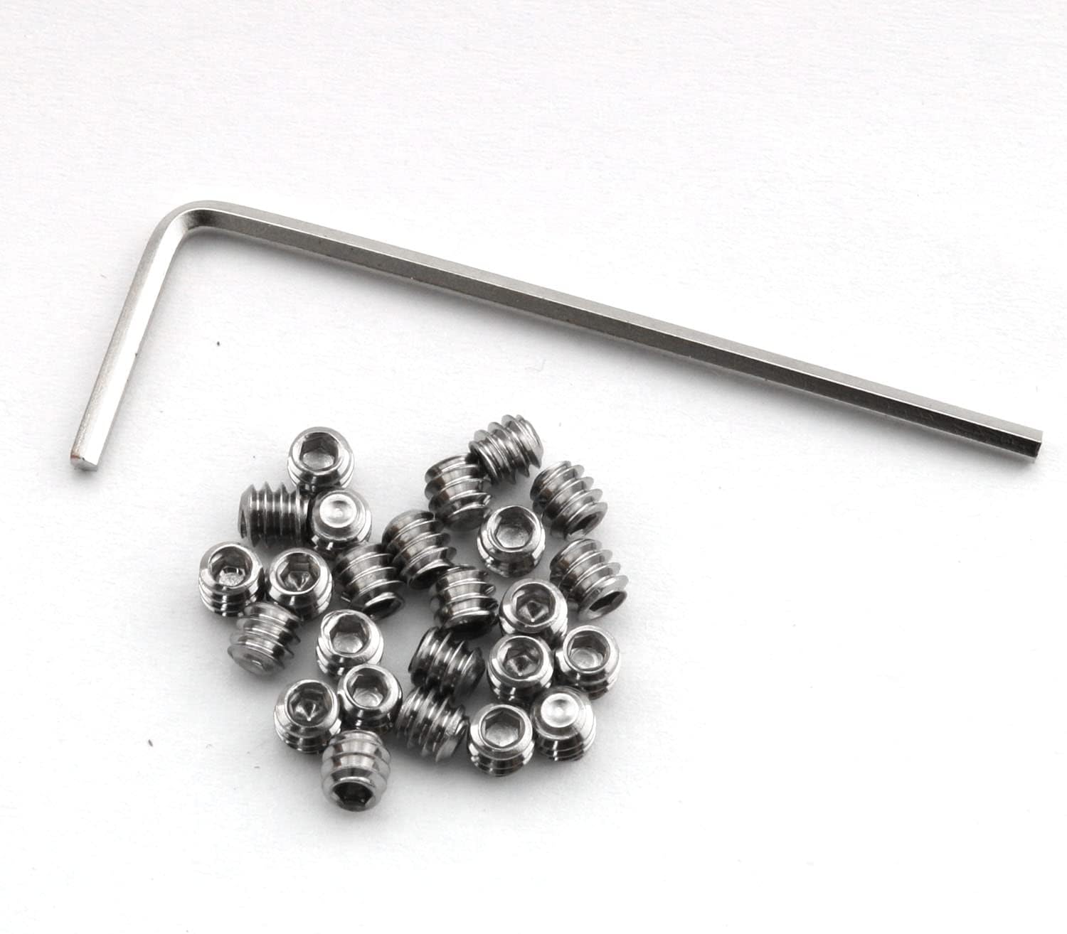 25pcs 6-32 x 1/8" Stainless Steel Allen Head Hex Hexagon Socket Set Screws Cup Point with Hex Key Wrench