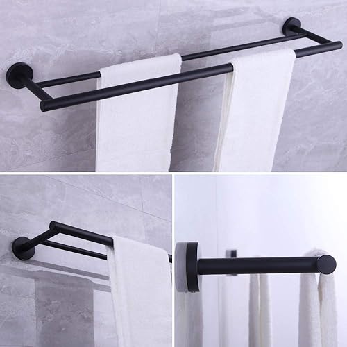 Miniatura 2 de SUS 304 - Toallero doble de acero inoxidable de 36 pulgadas para baño, soporte para toalla de montaje en pared, barra trasera de toalla estilo