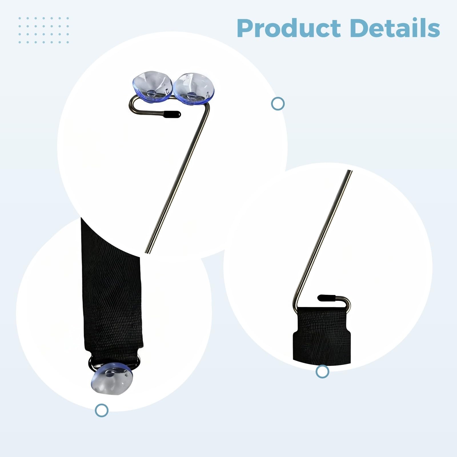 Guitar Rest with Leather Strap & Suction Cups, Adjustable Foldable Guitar Footstool for Classical & Acoustic Guitars