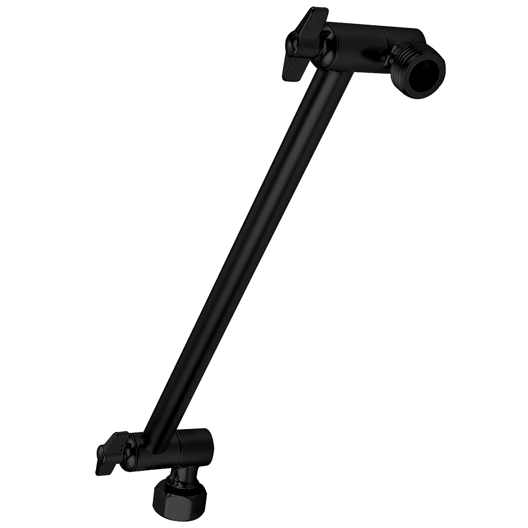 SparkPod 11” Solid Brass Adjustable Shower Arm Extension with Universal Connection to all Shower Heads. Easy to Install, Anti-Leakage with Highly Polished Finish (11", Matte Black)