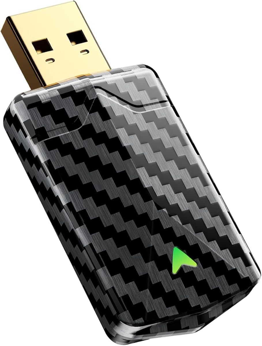 Mini Wireless CarPlay Adapter for iPhone & Android Auto Adapter, Plug & Play with No Delay, Auto-Reconnect, Converts Wired to Wireless Car Play Dongle for Cars Built-in Wired CarPlay with USB-A/C