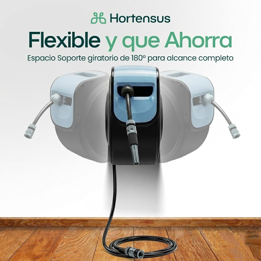 Manguera de Jardín Enrollable 15 m | Carrete Automático