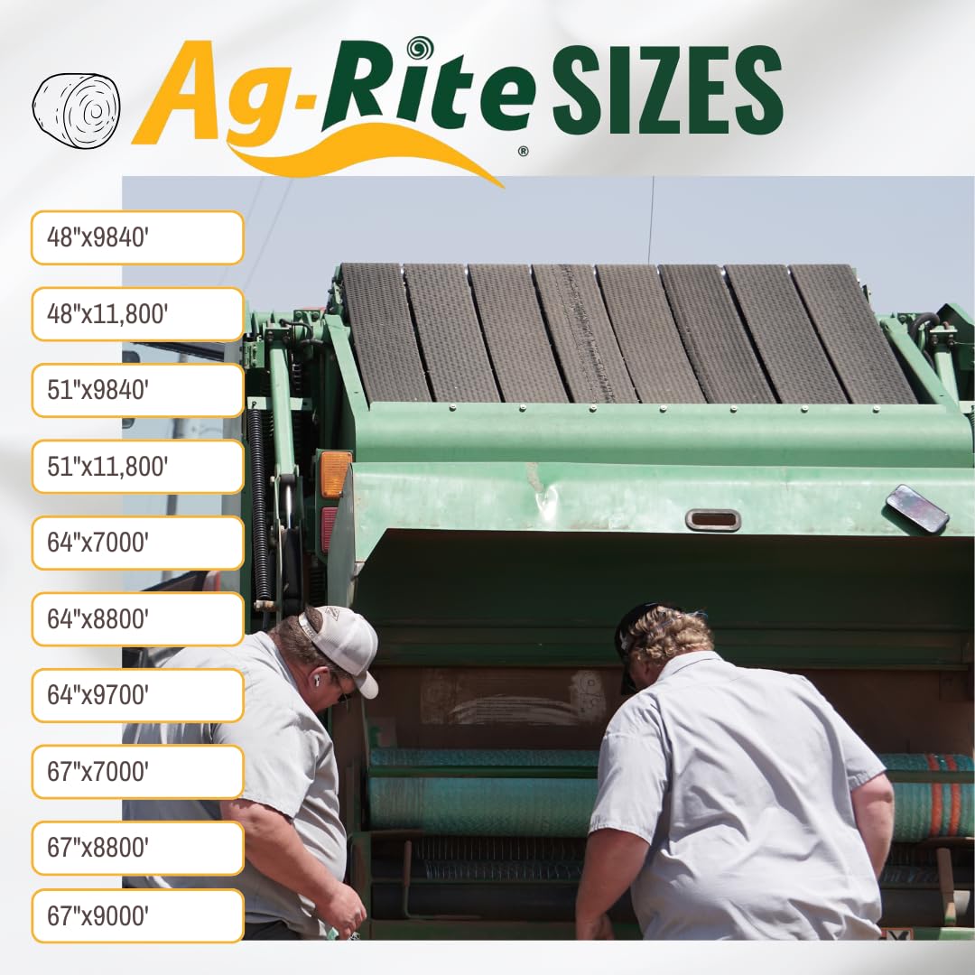 Ag-Rite Net Wrap Hay Baling Wrap Green: Net Wrap for Hay, Corn Stalks, Alfalfa and More! (48x9840) (1)