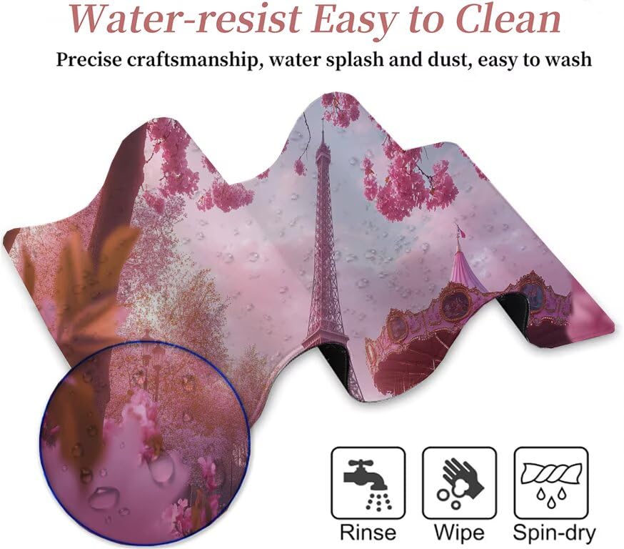 Tapis de souris rose imperméable grand format lavable - 7