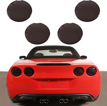 Car Tail Lights Cover Compatible with Chevy Corvette C6 2005-2013,ABS Plastic Car Rear Lamp Smoked Tinted Tail Light Cover, Rear Tail Lamp Decorative Protection Trim Accessories...