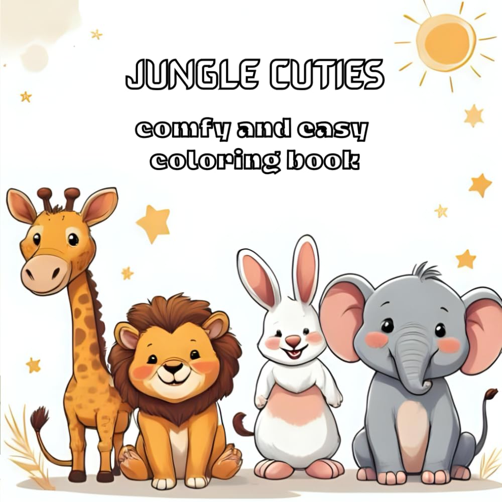 JUNGLE CUTIES: Comfy And Easy Coloring Book