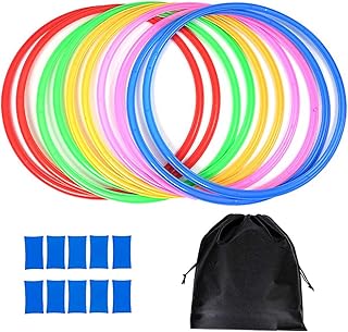 10本セット 子供トレーニング 練習リング けんけんぱリング 28cm 屋内 外遊び 運動 練習 幼稚園 運動会 誕生日会 10本ジョイント 収納袋付き