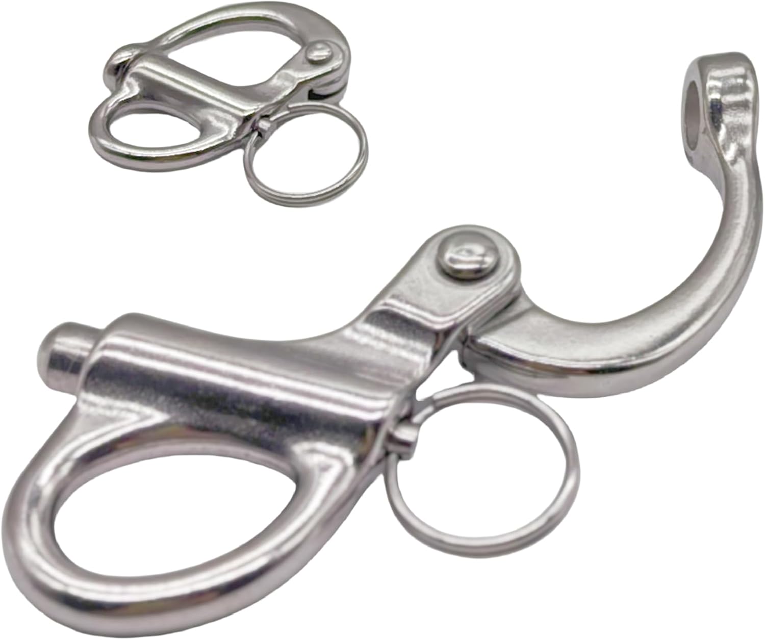 316 Stainless Steel Fixed Spring Shackle, self-Locking Shackle Rigging, Hand Pull Quick Hanging Shackle Spring Buckle