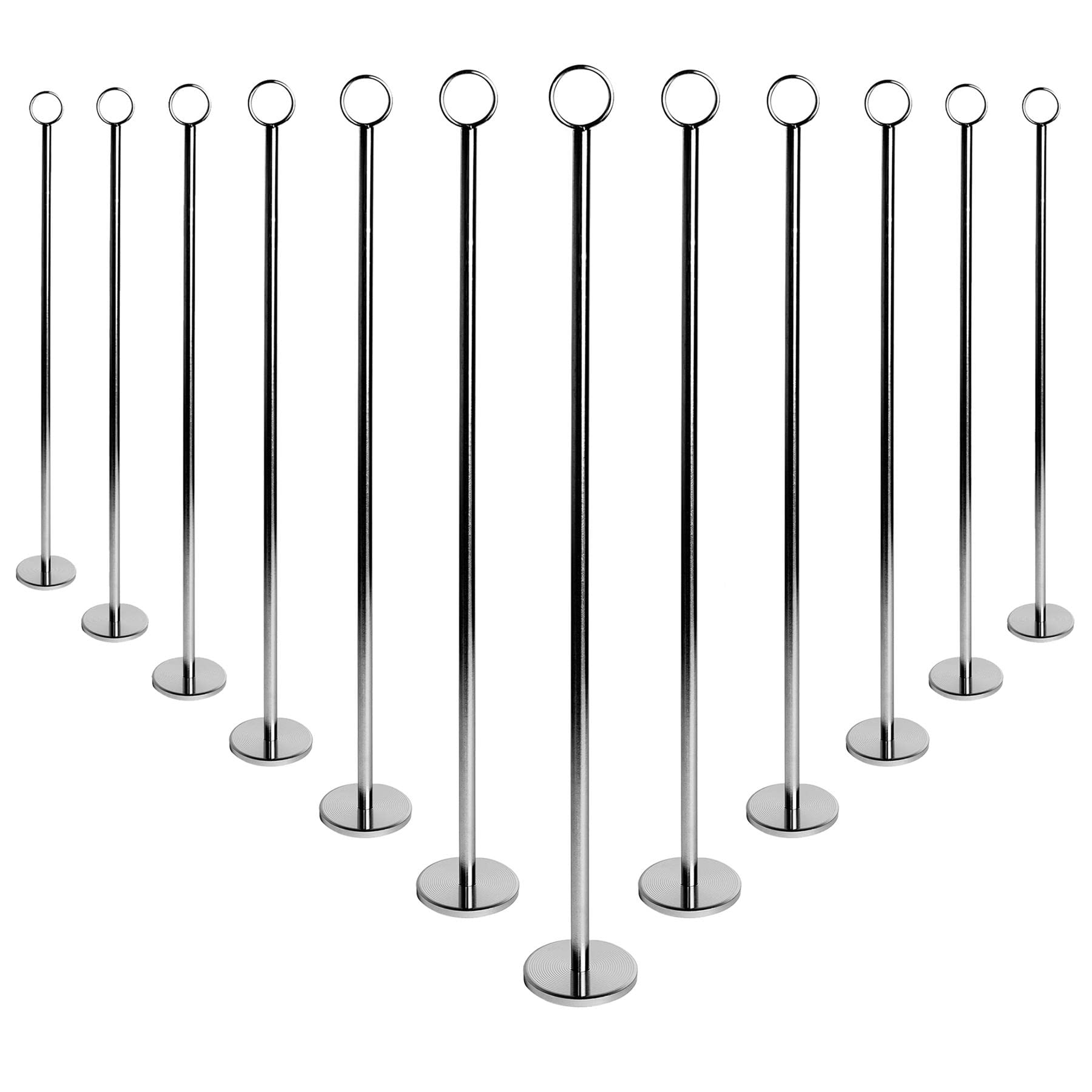 Argon Tableware Silver Table Number Holders - Pack Of 12-46Cm - Tall Place Card Holder Number Stands For Wedding, Restaurant Menu, Memo, Party, Conference, Celebration