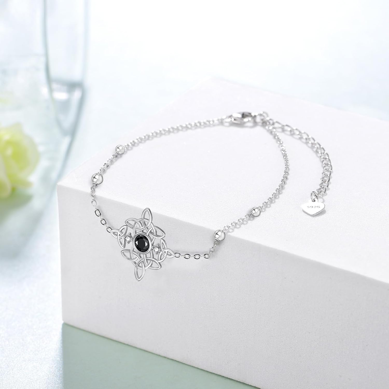 Witch Bracelets for Women 925 Sterling Silver Celtic Knot Witches Knot Bracelet Irish Pagan Wiccan Jewelry for Women