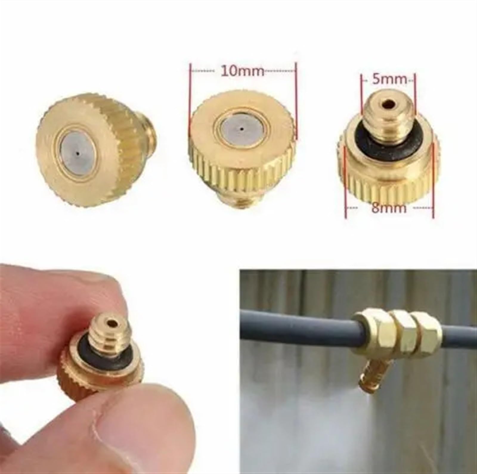 Boquillas de Nebulización de Latón Boquillas nebulizadoras de latón Rociador agua nebulizada for sistema enfriamiento Sistema nebulización patio Refrigeración al aire libre(30pcs)