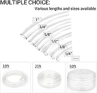 Vista 5 de Tubo de vinilo transparente de 34 pulgadas de diámetro interior × 1 pulgada de diámetro exterior -10 pies 30 PSI, tubo de plástico flexible, tubo