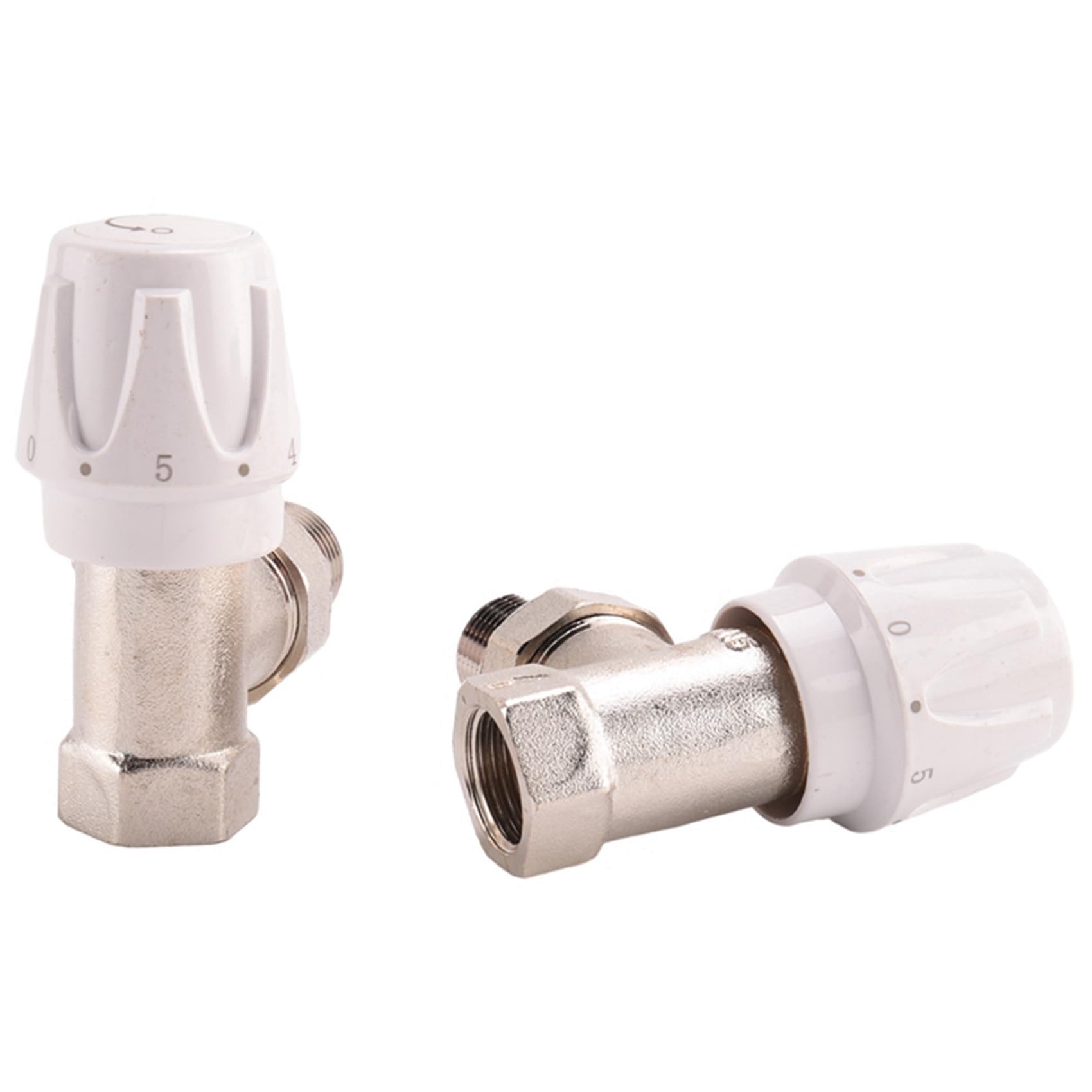 VáLvula de Radiador TermostáTico 6 Piezas 15Mm X 1/2 Pulgadas VáLvula de Radiador TermostáTico de ÁNgulo TermostáTico TRV para Oficina Casa