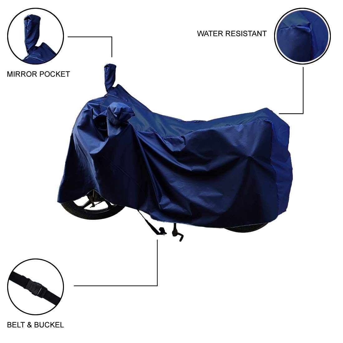 UNAITIC Water Resistant Bike Body Cover Compatible with Honda Unicorn 160 BS6 | Bike Accessories | Motorcycle Cover | Two Wheeler Cover (Black)