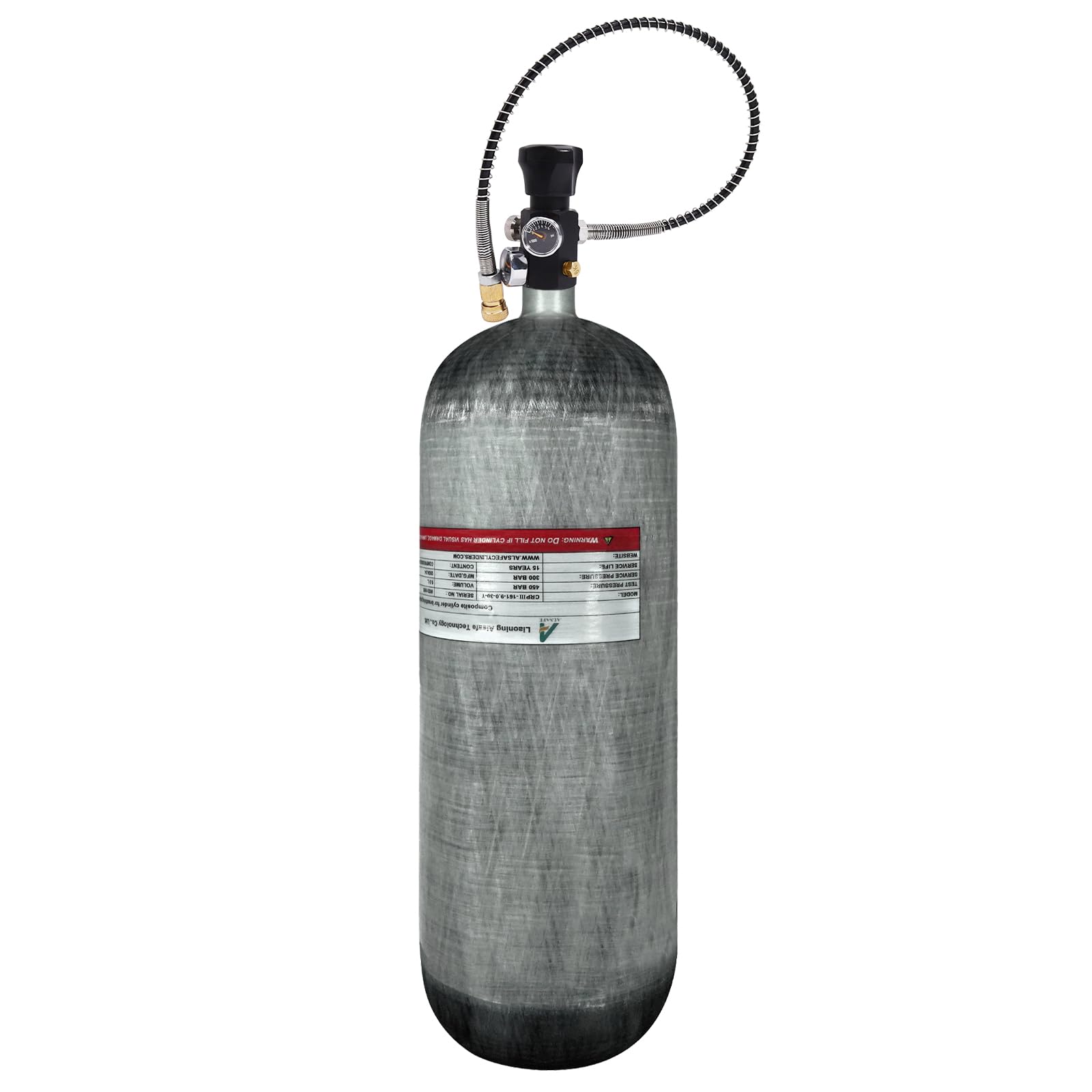 TUXING 4500Psi Carbon Fiber Scuba Tank 9L 9000CC High Pressure Composite Cylinder,Diving Tank,Deep Dive Gas Cylinder,Pcp Air Tank for Deep Diving Snorkeling (9L pcp air Tank+Valve C)