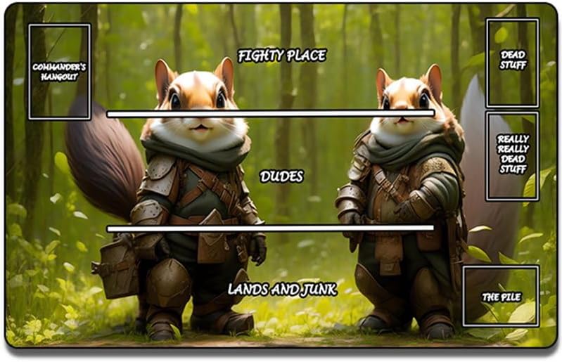 Tapete de juego para MTG, 24 x 14 pulgadas, tapete de juego de animales TCG con zonas para juego de cartas intercambiables, superficie de tela lisa,