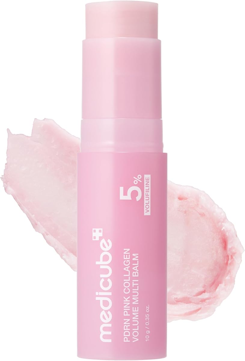 medicube PDRN Pink Collagen Volume Multi Balm Stick - Bálsamo para rostro y cuerpo | Volufiline, PDRN, NAD, colágeno: debajo de los ojos, cuello, frente, líneas de la sonrisa, labios, volumen y luminosidad para el cuidado de las líneas, K-Beauty