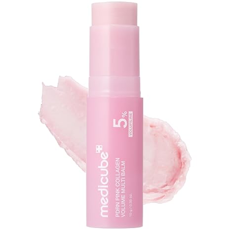 medicube PDRN Pink Collagen Volume Multi Balm Stick - Face & Body Balm | Volufiline, PDRN, NAD, Collagen - Under-Eyes, Neck, Forehead, Smile Lines, Lips, Plumping & Radiance for Line Care, K-Beauty