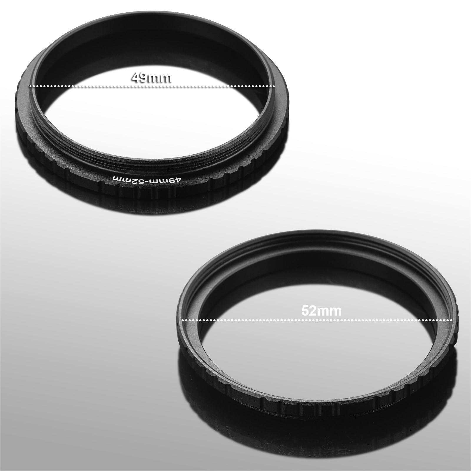 Paraluce rettangolare in metallo con anello adattatore da 49 mm, per obiettivi Canon Sony Fuji Leica