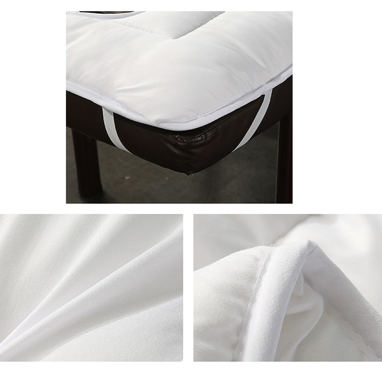 Almohadilla Para Mesa De Masaje De Spa Con Orificio Para La Cara Adorno Acolchado Para Mesa SPA Masaje De Belleza Funda De Cama Para Pestañas Con Banda Elástica Lavable,White(s),185 * 60cm