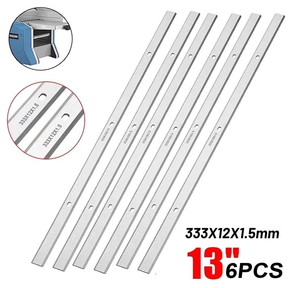 6 unids/Set Cuchillas cepilladoras HSS Cuchillos de Doble Filo 330x12x1,5mm for DH330 DH316 Juego portátil de Acero de Alta Velocidad Herramienta de Corte cepilladora