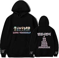 Vista 8 de Women Korea Pop Hoodie Love Yourself Sweatshirt K-pop Jungkook Jimin RM Jin J-hope Long Sleeve Pullover Sweater Coat