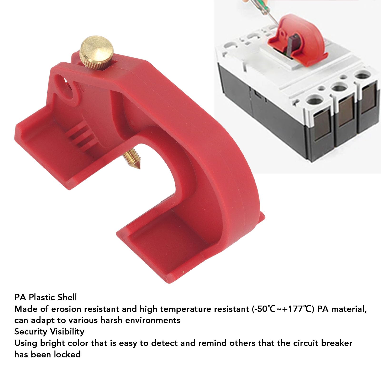 Circuit Breaker Lockout Device,Universal Breaker Lockout High Temperature PA Plastic Shell Lockout Device for Circuit Breakers up to 20mm Thickness and 35mm Height