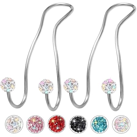 AUCELI Car Headrest Hooks (2 Pack) - Bling Rhinestone Backseat Organizer For Purses, Bags & Clothes