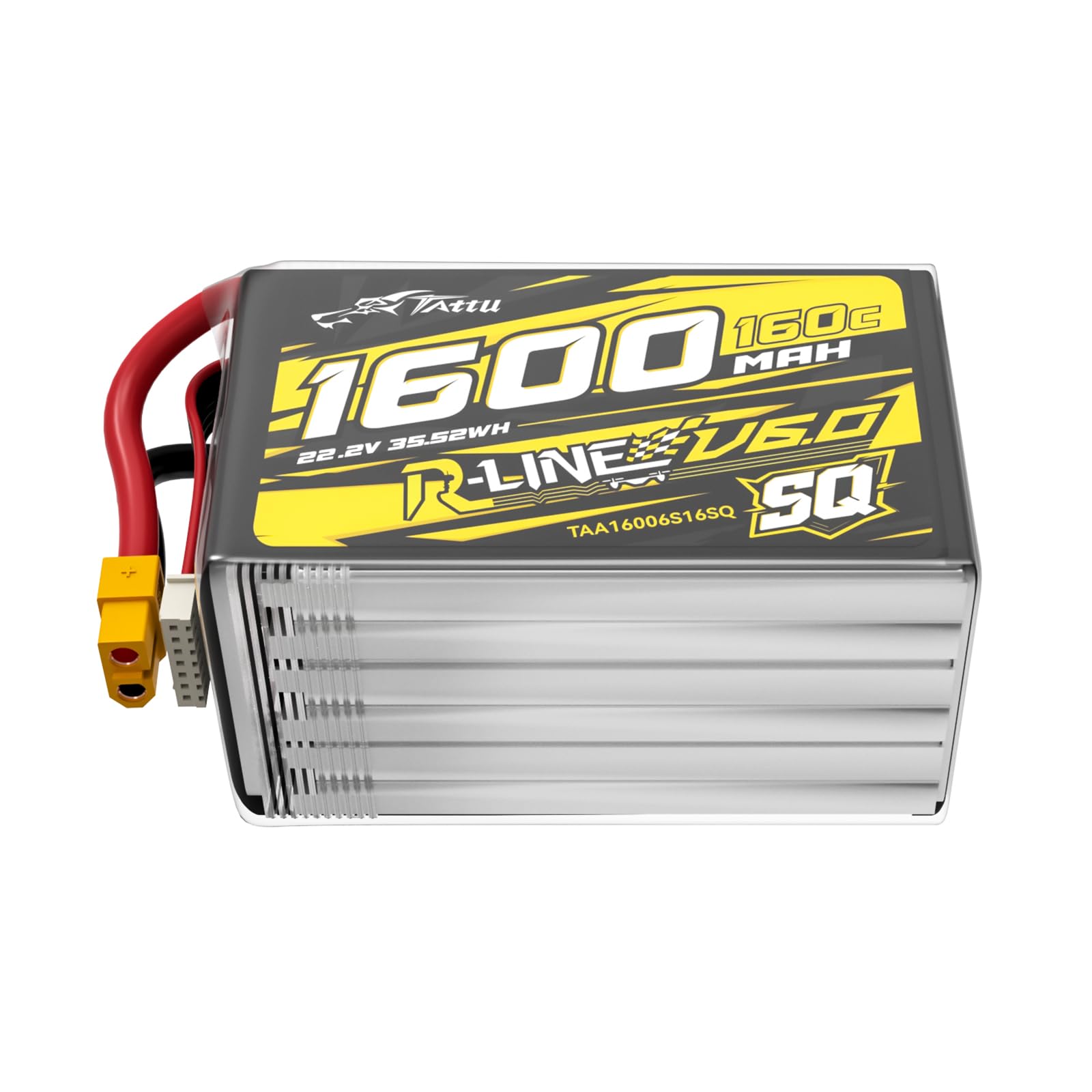 Tattu Akumulator LiPo 6S 1600 mAh R-Line V6 22,2 V 160C LiPo z wersją XT60 – SQ – akumulator o wysokiej wydajności do FPV Racing & Freestyle