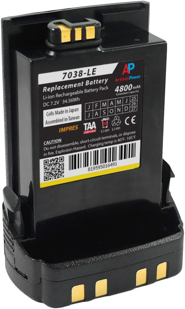 Replacement IMPRES Super Extended Capacity Battery for Motorola APX7000, APX7000, APX6000 and SRX2200. 4800 mAh Li-ion - Full Shift Capacity - Replaces NNTN7038, PMNN4486A, PMNN4485A - TAA-Compliant - Image 3