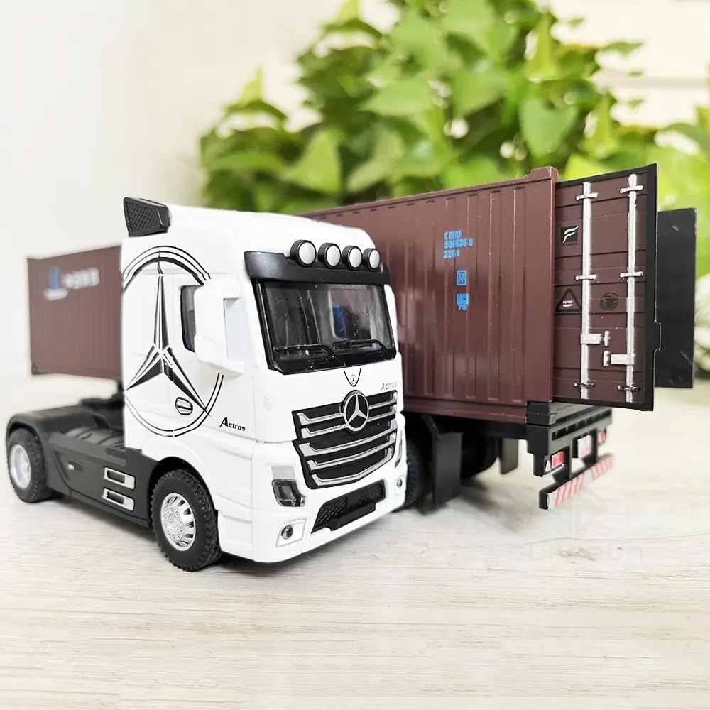 1/50 Diecast Truck Toy Car Model Removable Transport Container Lorry Vehicle with Light Pull Back Toy Boys (Blue) — Amazon image 2