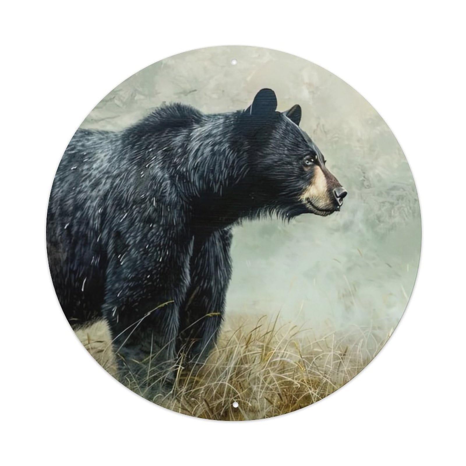 Animal Black Bear in The Forest Metal Tin Sign