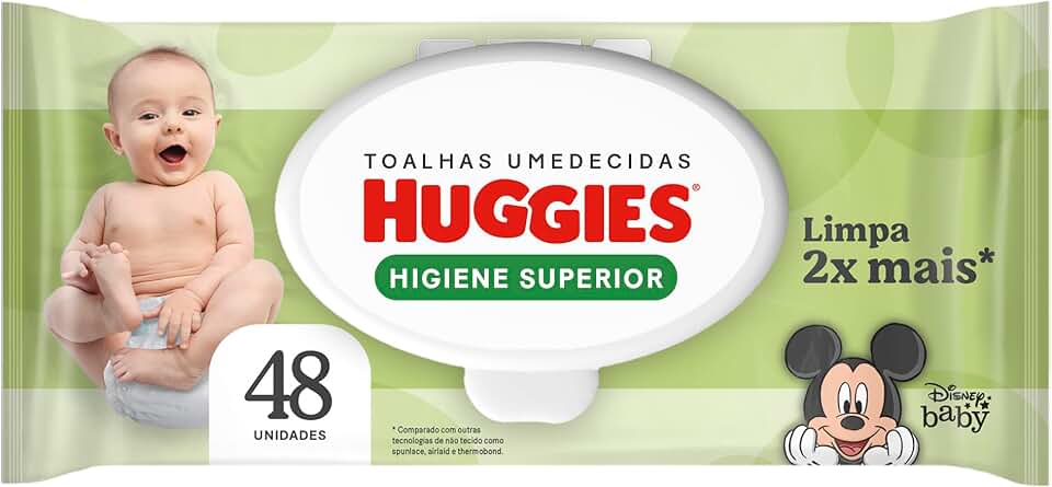 Huggies Lenços Umedecidos Higiene Superior Limpam 2x Mais - 48 Lenços